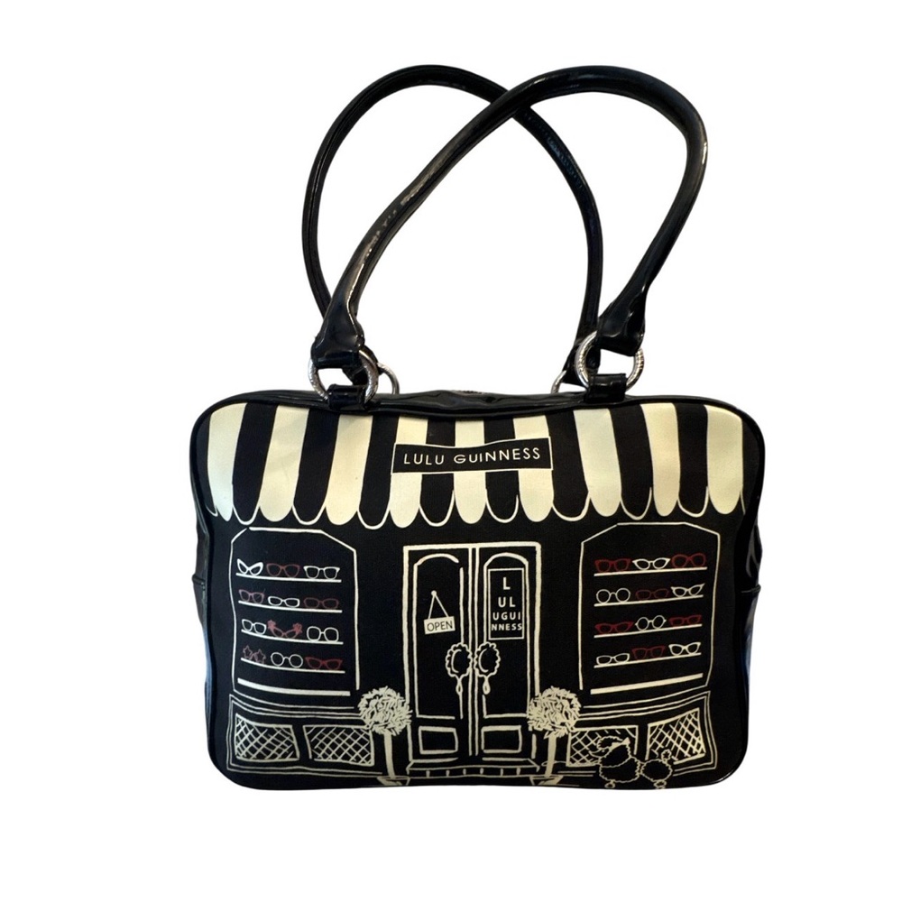 Lulu Guinness Black and Cream Boutique Storefront Tote